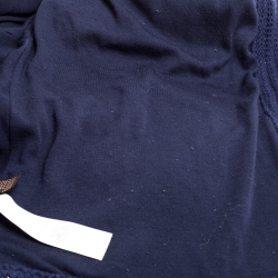 Pre Owned Roberto Cavalli Navy Blue Wool Knit Fur Lined Cardigan L