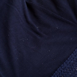 Pre Owned Roberto Cavalli Navy Blue Wool Knit Fur Lined Cardigan L