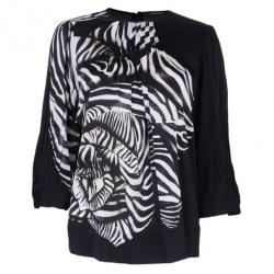 Pre Owned Roberto Cavalli Animal Print Silk Top And Trousers Set S/M