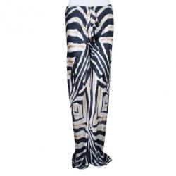 Pre Owned Roberto Cavalli Animal Print Silk Top And Trousers Set S/M