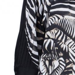 Pre Owned Roberto Cavalli Animal Print Silk Top And Trousers Set S/M