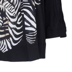 Pre Owned Roberto Cavalli Animal Print Silk Top And Trousers Set S/M