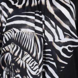 Pre Owned Roberto Cavalli Animal Print Silk Top And Trousers Set S/M
