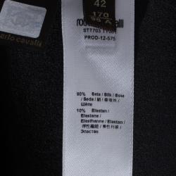 Pre Owned Roberto Cavalli Animal Print Silk Top And Trousers Set S/M