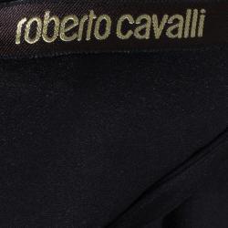 Pre Owned Roberto Cavalli Animal Print Silk Top And Trousers Set S/M