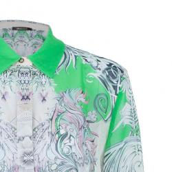 Roberto Cavalli Abstract Silk Chiffon Top And Skirt Set M/S