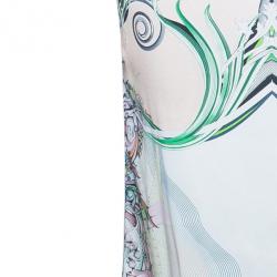 Roberto Cavalli Abstract Silk Chiffon Top And Skirt Set M/S