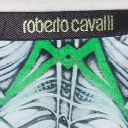 Roberto Cavalli Abstract Silk Chiffon Top And Skirt Set M/S