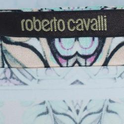 Roberto Cavalli Abstract Silk Chiffon Top And Skirt Set M/S