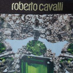 Pre Owned Roberto Cavalli Blue Floral Silk Chiffon Kaftan Top S