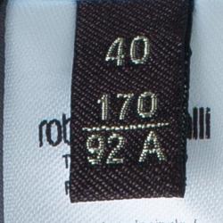 Pre Owned Roberto Cavalli Blue Floral Silk Chiffon Kaftan Top S