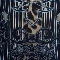 Pre Owned Roberto Cavalli Brown Printed Silk Fishtail Long Skirt S