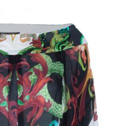 Pre Owned Roberto Cavalli Multiprint Oversized Silk Top S