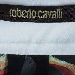 Pre Owned Roberto Cavalli Multiprint Oversized Silk Top S