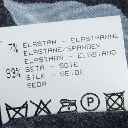 Pre Owned Roberto Cavalli Black Floral Print Silk Skirt M