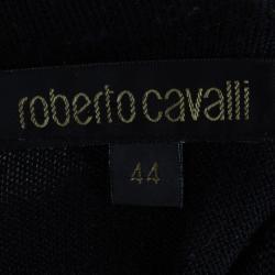 Pre Owned بلوزة روبرتو كافالي سوداء مغزولة برقبة  ضيقة M