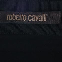 Pre Owned Roberto Cavalli Black Empire Waist Gathered Gown S