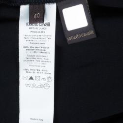 Pre Owned Roberto Cavalli Black Empire Waist Gathered Gown S
