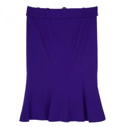 Pre Owned تنورة روبرتو كافالي أرجواني حزام ثعباني M