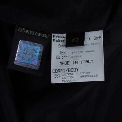 Pre Owned تنورة روبرتو كافالي أرجواني حزام ثعباني M