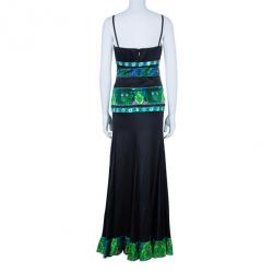 مملوكة مسبقًا Roberto Cavalli Printed Paneled Top And Skirt Set M