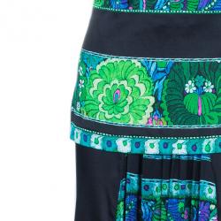 مملوكة مسبقًا Roberto Cavalli Printed Paneled Top And Skirt Set M