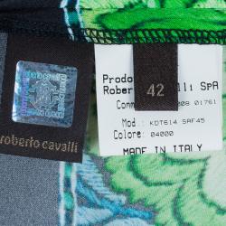 مملوكة مسبقًا Roberto Cavalli Printed Paneled Top And Skirt Set M