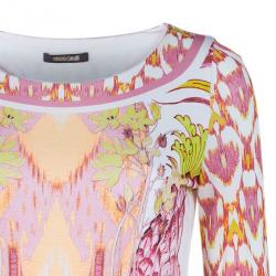 Pre Owned Roberto Cavalli Abstract Pink Printed Shift Dress S