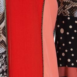 مملوكة مسبقًا Roberto Cavalli Multicolor Patch Printed Silk Long Sleeve Dress M