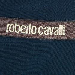 مملوكة مسبقًا Roberto Cavalli Multicolor Patch Printed Silk Long Sleeve Dress M