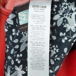 مملوكة مسبقًا Roberto Cavalli Multicolor Patch Printed Silk Long Sleeve Dress M