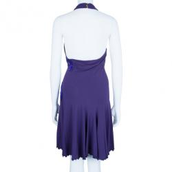 مملوكة مسبقًا Roberto Cavalli Halterneck Embellished Cocktail Dress S