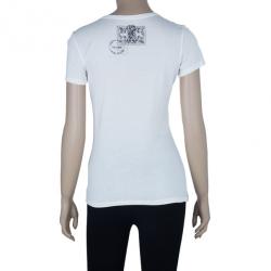 Pre Owned Roberto Cavalli Scoop Neck Printed T-Shirt S