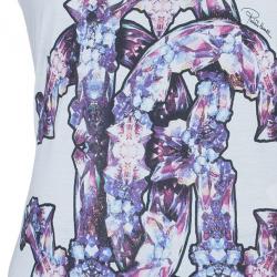 Pre Owned Roberto Cavalli Scoop Neck Printed T-Shirt S
