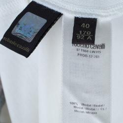 Pre Owned Roberto Cavalli Scoop Neck Printed T-Shirt S