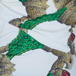 مملوكة مسبقًا Roberto Cavalli Draped Neck Jersey Print Top M