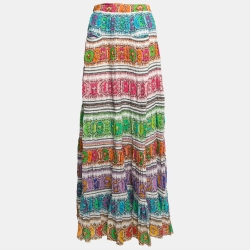 Multicolor Printed Cotton Maxi Skirt