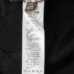 Pre Owned Roberto Cavalli Black Floral Print Faux Top Inlay Cardigan S