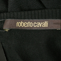 Pre Owned Roberto Cavalli Black Floral Print Faux Top Inlay Cardigan S