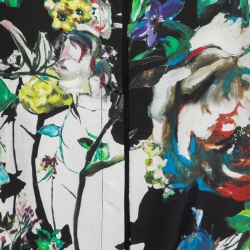 Pre Owned Roberto Cavalli Black Floral Print Faux Top Inlay Cardigan S