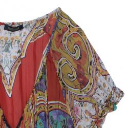 مملوكة مسبقًا Roberto Cavalli Abstract Print Silk Blend Dress S
