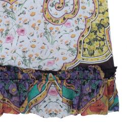 مملوكة مسبقًا Roberto Cavalli Abstract Print Silk Blend Dress S