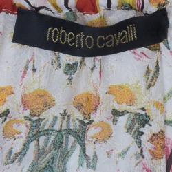 مملوكة مسبقًا Roberto Cavalli Abstract Print Silk Blend Dress S