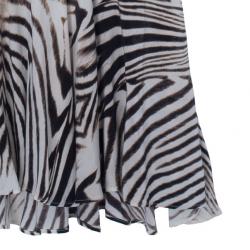 Pre Owned فستان روبرتو كافالي بحمالة عنق طبع فهد M