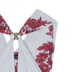 Pre Owned Roberto Cavalli Abstract Print Ruched Dress M