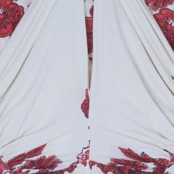 Pre Owned Roberto Cavalli Abstract Print Ruched Dress M