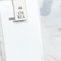 Pre Owned Roberto Cavalli Multicolor Floral Print Jersey Beetle Brooch Cutout Maxi Dress S