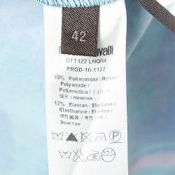 Pre Owned Roberto Cavalli Multicolor Print stretch Knit Cut-Out Sleeveless Maxi Dress M