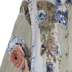 Pre Owned Roberto Cavalli Silk Floral Shirt M