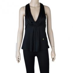 Pre Owned Roberto Cavalli Stretch Draped Top L